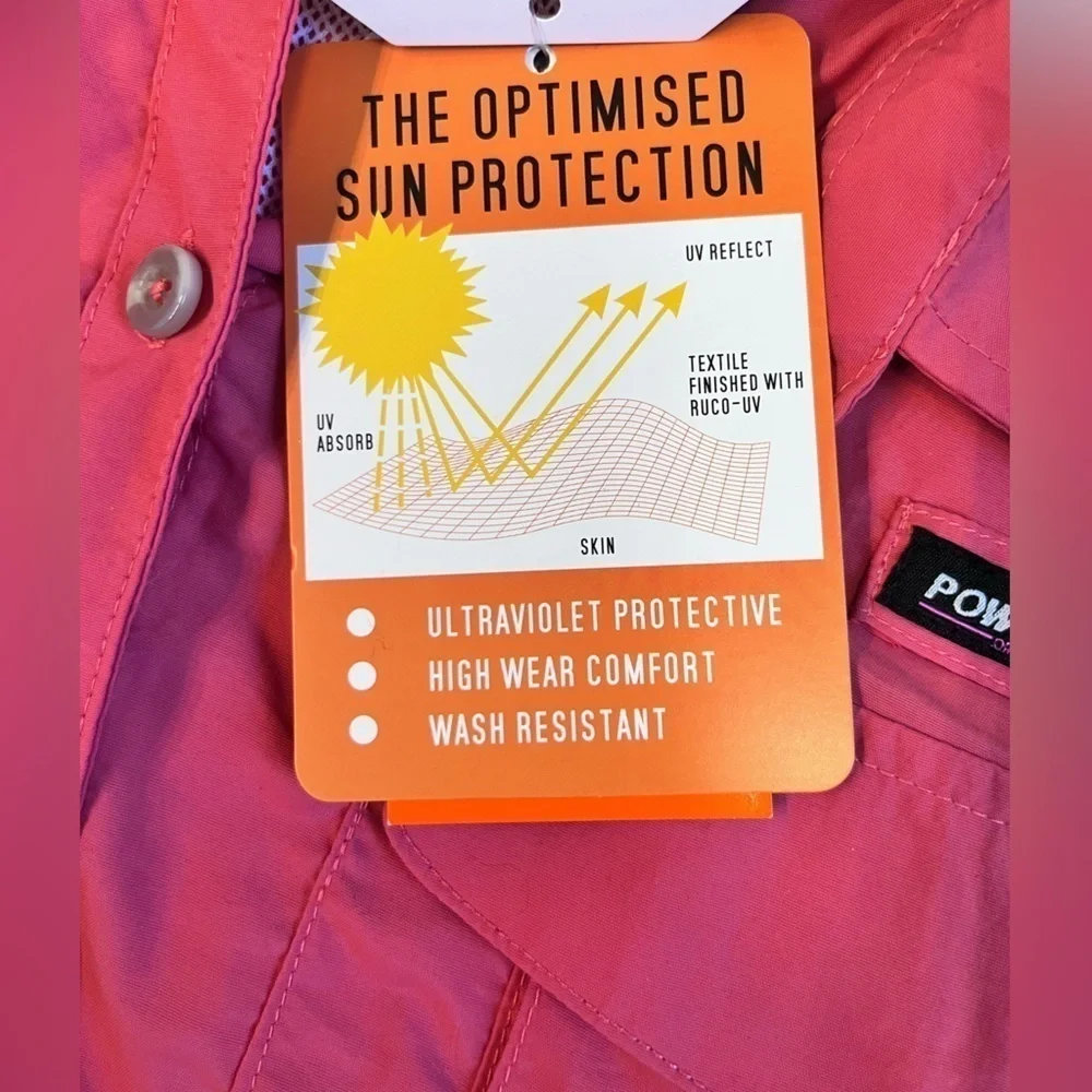 NWT Little Donkey Andy Vented UV Protectant Button Down Shirt- Size Large- Coral - Picture 14 of 16